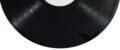 A classic black vinyl record isolated on a white background.